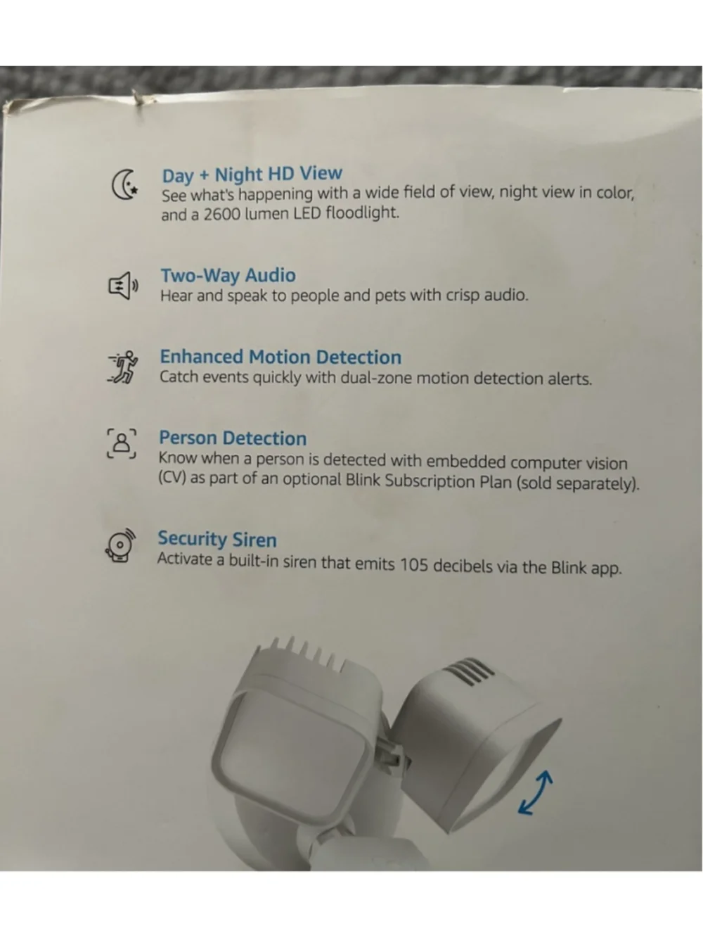 Blink Wired Floodlight Camera LED Smart Security Camera 2600 Lumens